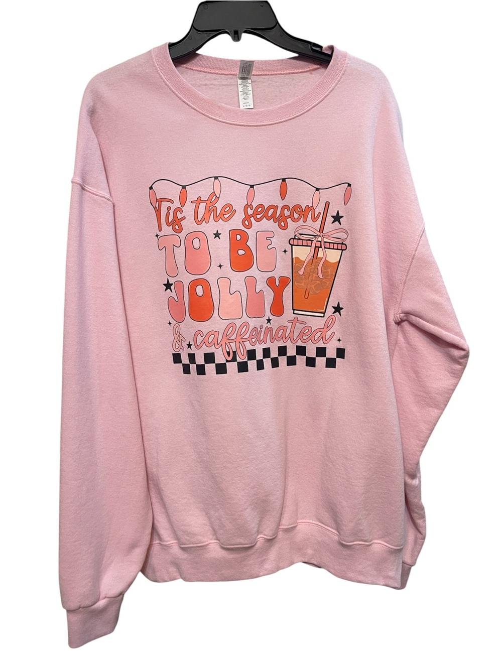 Jerzees Pink Holiday 'Tis The Season To Be Jolly' Graphic Sweatshirt